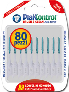 PLAKKONTROL BRUSH & CLEAN SCOVOLINI SPAZI STRETTI 80 PEZZI - Farmacia-flash.it
