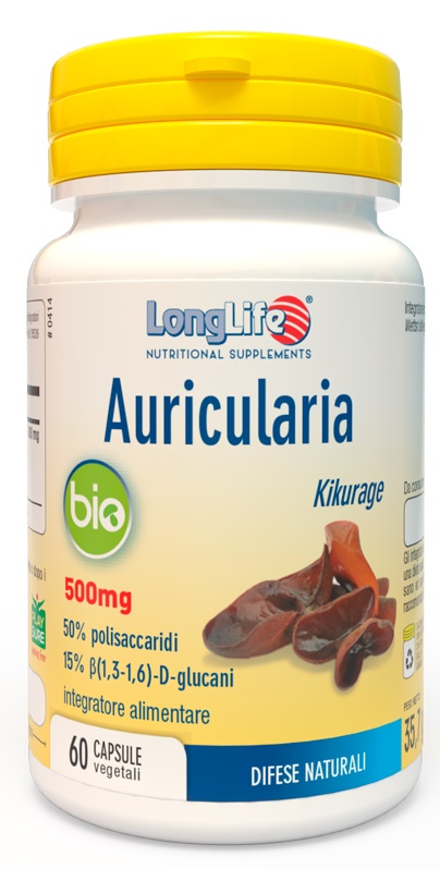 LONGLIFE AURICULARIA BIO 60 CAPSULE - Farmacia-flash.it