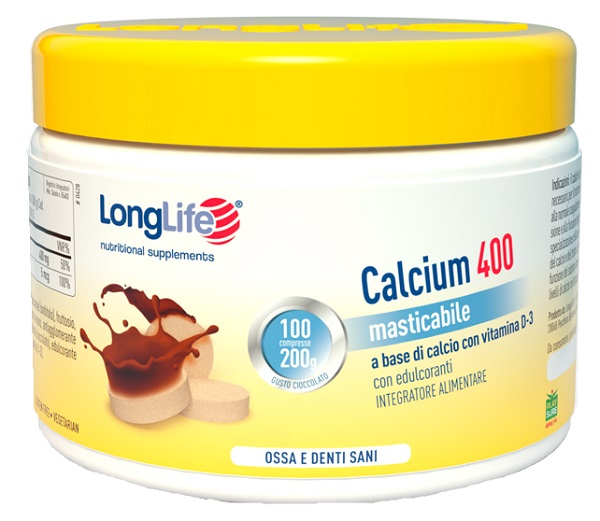 LONGLIFE CALCIUM CACAO 100 COMPRESSE 400 MG - Farmacia-flash.it