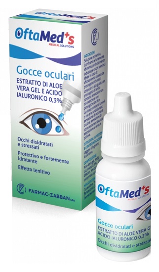 OFTAMED'S GOCCE OCULARI OCCHI DISIDRATATI E STRESSATI ESTRATTO ALOE VERA GEL E ACIDO IALURONICO 0,3% 10 ML - Farmacia-flash.it
