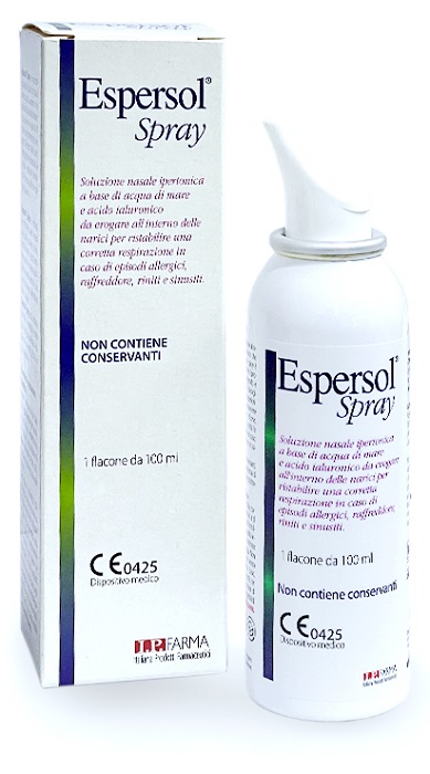 SOLUZIONE NASALE ESPERSOL SPRAY IPERTONICA A BASE DI ACQUA DI MARE E ACIDO IALURONICO 0,02% 100 ML - Farmacia-flash.it