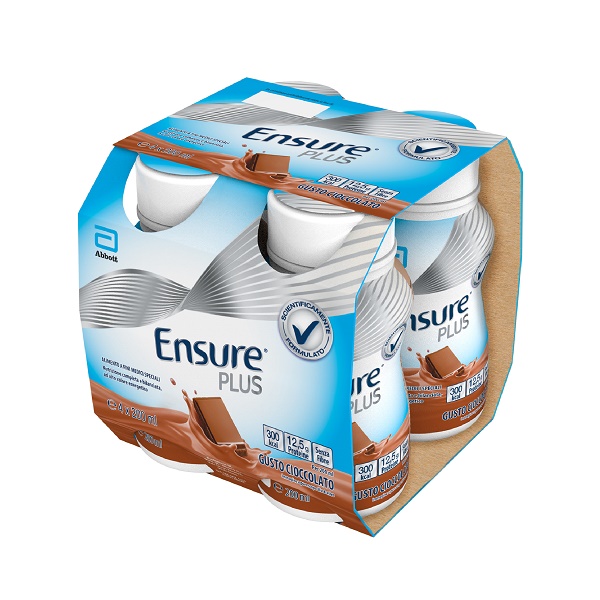 ENSURE PLUS CIOCCOLATO 4 BOTTIGLIE DA 200 ML - Farmacia-flash.it