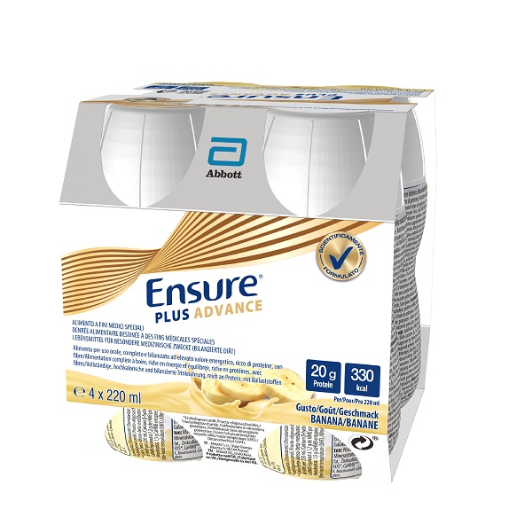 ENSURE PLUS ADVANCE BANANA 4 BOTTIGLIE DA 220 ML - Farmacia-flash.it