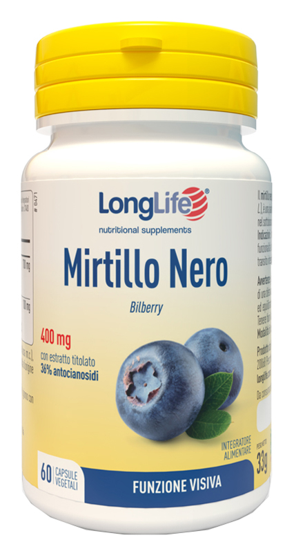 LONGLIFE MIRTILLO NERO 60 CAPSULE VEGETALI - Farmacia-flash.it