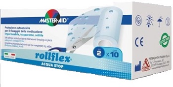 CEROTTO IMPERMEABILE PER FISSAGGIO MEDICAZIONI M-AID ROLLFLEX A-STOP M 10X10 CM - Farmacia-flash.it