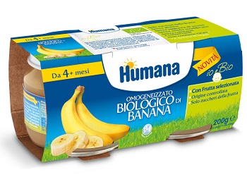 HUMANA OMOGENEIZZATO BANANA BIOLOGICO 2 VASETTI 100 G - Farmacia-flash.it