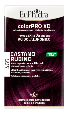 EUPHIDRA COLORPRO XD 465 CAST RUBINO GEL COLORANTE CAPELLI IN FLACONE + ATTIVANTE + BALSAMO + GUANTI - Farmacia-flash.it