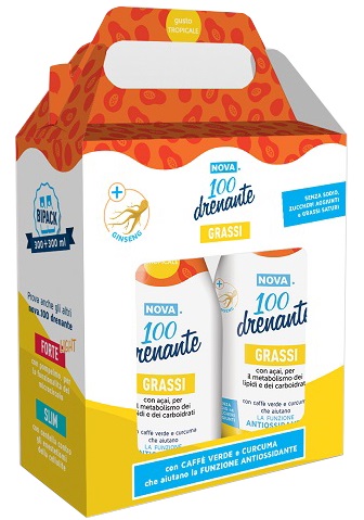 NOVA100 DRENANTE GRASSI CON GINSENG 300+300 ML - Farmacia-flash.it