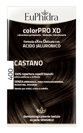 EUPHIDRA COLORPRO XD 400 CASTANO GEL COLORANTE CAPELLI IN FLACONE + ATTIVANTE + BALSAMO + GUANTI - Farmacia-flash.it