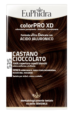 EUPHIDRA COLORPRO XD 535 CASTANO CIOCCOLATO GEL COLORANTE CAPELLI IN FLACONE + ATTIVANTE + BALSAMO + GUANTI - Farmacia-flash.it