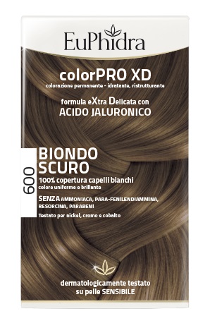 EUPHIDRA COLORPRO XD 600 BIONDO SCURO GEL COLORANTE CAPELLI IN FLACONE + ATTIVANTE + BALSAMO + GUANTI - Farmacia-flash.it