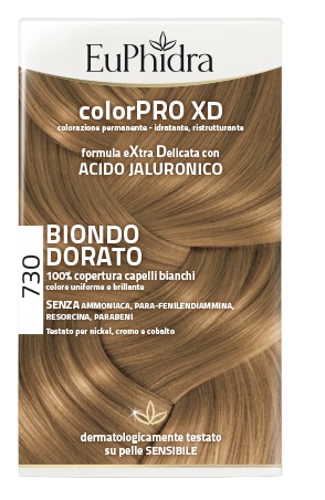 EUPHIDRA COLORPRO XD 730 BIONDO DORATO GEL COLORANTE CAPELLI IN FLACONE + ATTIVANTE + BALSAMO + GUANTI - Farmacia-flash.it