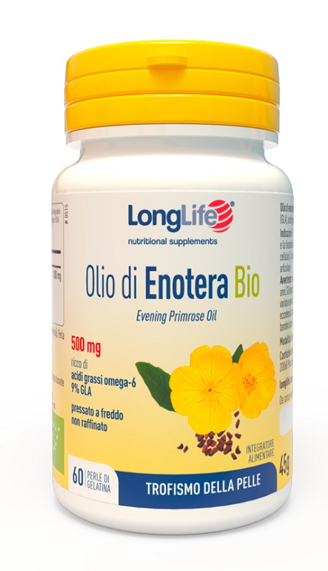 LONGLIFE OLIO ENOTERA BIO 60 PERLE 500 MG - Farmacia-flash.it