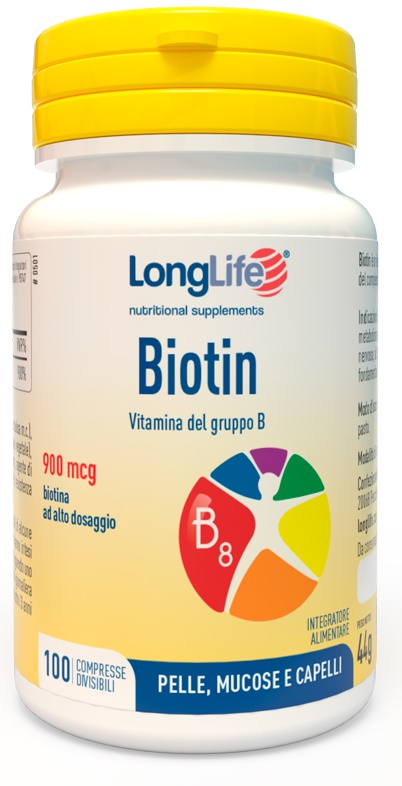 LONGLIFE BIOTIN 900 MCG 100 COMPRESSE - Farmacia-flash.it