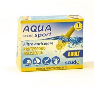 FILTRO AURICOLARE PER ADULTO EARPLUG SCUDO AQUASPORT 2 PEZZI - Farmacia-flash.it