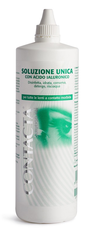 SOLUZIONE UNICA CON ACIDO IALURONICO PER LENTI A CONTATTO CONTACTA SOLUTION 360ML - Farmacia-flash.it