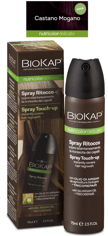 BIOS LINE  BIOKAP NUTRICOLOR DELICATO SPRAY RITOCCO CASTANO MOGANO 75 ML - Farmacia-flash.it