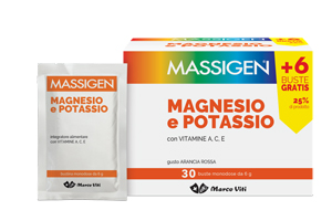 MASSIGEN MAGNESIO E POTASSIO 24 BUSTINE +6 GRATIS - Farmacia-flash.it