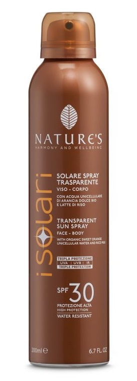 NATURES I SOLARI SPRAY TRASPARENTE SPF30 200 ML - Farmacia-flash.it