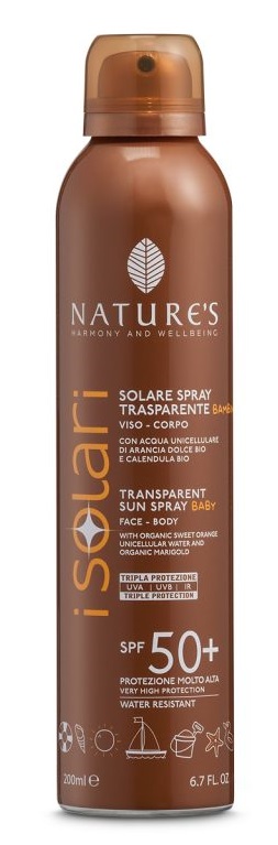 NATURES I SOLARI SPRAY TRASPARENTE BAMBINI SPF50+ 200 ML - Farmacia-flash.it