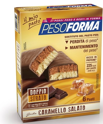 PESOFORMA BARRETTA AL CARAMELLO SALATO 12 PEZZI DA 31 G - Farmacia-flash.it