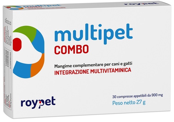 MULTIPET COMBO INTEGRAZIONE MULTIVITAMINICA CANI E GATTI 30 COMPRESSE APPETIBILI DA 900 MG - Farmacia-flash.it