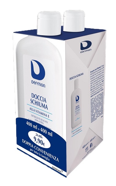 DERMON BIPACCO DOCCIASCHIUMA VITAMINA E 400 ML + 400 ML - Farmacia-flash.it