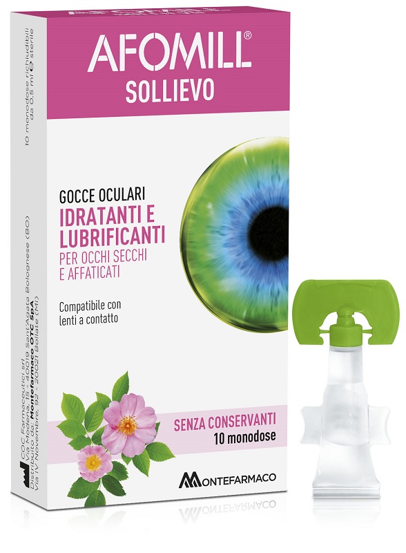 AFOMILL SOLLIEVO GOCCE OCULARI OCCHI 10 FIALE DA 0,5 ML - Farmacia-flash.it