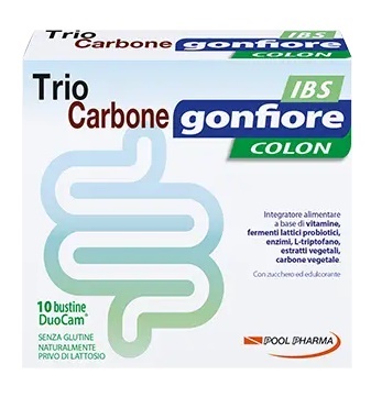 TRIOCARBONE GONFIORE IBS 10 BUSTE DUOCAM DA 2 G + 1,5 G - Farmacia-flash.it