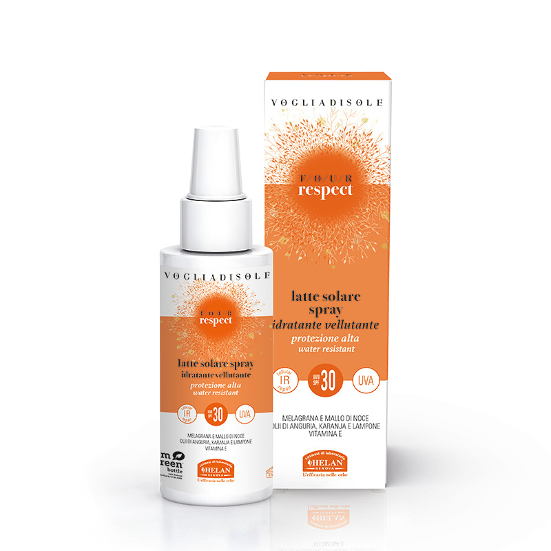 VOGLIADISOLE FOUR RESPECT LATTE SOLARE SPRAY SPF30 VISO E CORPO 100 ML - Farmacia-flash.it
