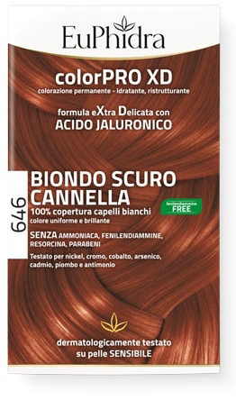 EUPHIDRA COLORPRO GEL COLORANTE CAPELLI XD 646 CANNELLA 50 ML IN FLACONE + ATTIVANTE + BALSAMO + GUANTI - Farmacia-flash.it