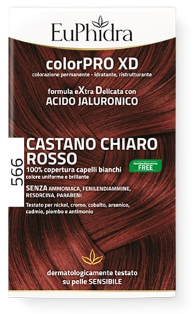 EUPHIDRA COLORPRO GEL COLORANTE CAPELLI XD 566 CASTANO CHIARO ROSSO 50 ML + ATTIVANTE + BALSAMO + GUANTI - Farmacia-flash.it