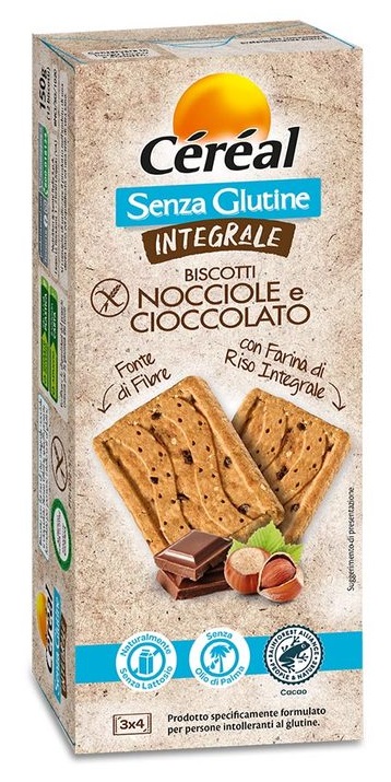 CEREAL SENZA GLUTINE INTEGRALE BISCOTTI NOCCIOLE E CIOCCOLATO 150 G - Farmacia-flash.it