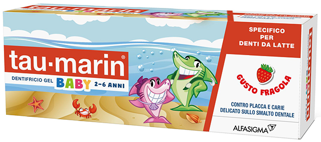 TAU MARIN DENTIFRICIO GEL BABY 2-6 ANNI 50 ML GUSTO FRAGOLA - Farmacia-flash.it
