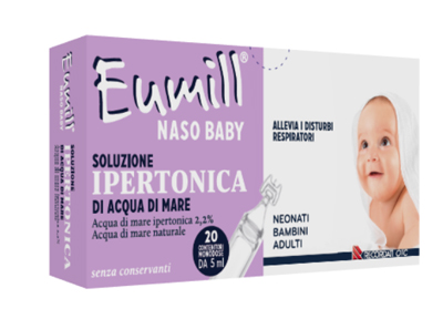 EUMILL NASO BABY SOLUZIONE IPERTONICA 20 CONTENITORI MONODOSE 5 ML - Farmacia-flash.it