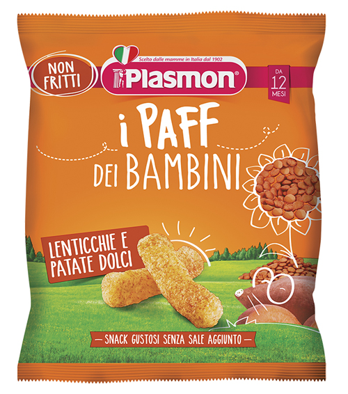PLASMON DRY SNACK PAFF LENTICCHIE-PATATA DOLCE 15 G - Farmacia-flash.it
