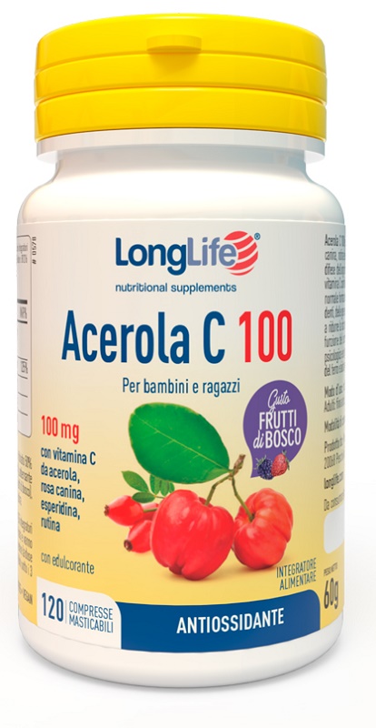 LONGLIFE ACEROLA C100 FRUTTI DI BOSCO 120 COMPRESSE - Farmacia-flash.it