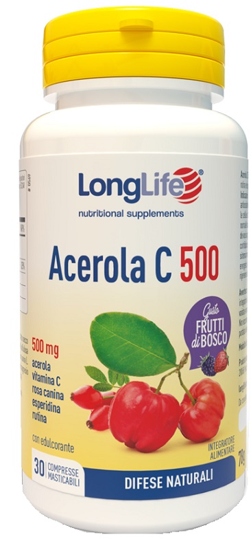 LONGLIFE ACEROLA C500 FRUTTI DI BOSCO 30 COMPRESSE - Farmacia-flash.it