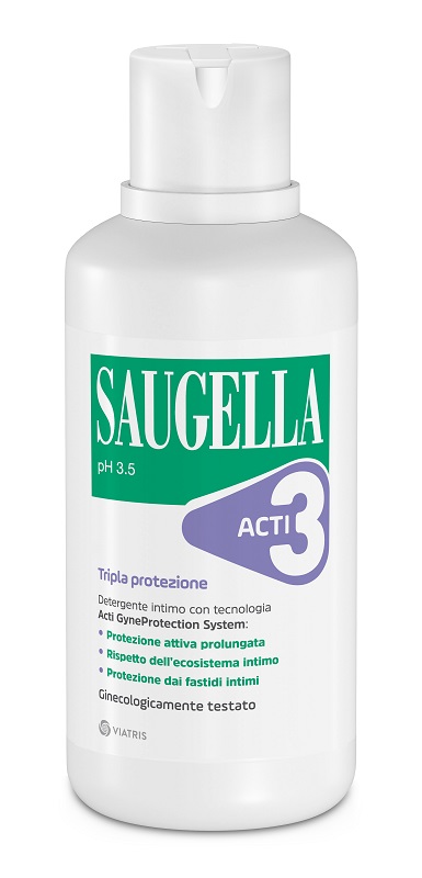 SAUGELLA ACTI3 TRIPLA PROTEZIONE DETERGENTE INTIMO 500 ML - Farmacia-flash.it