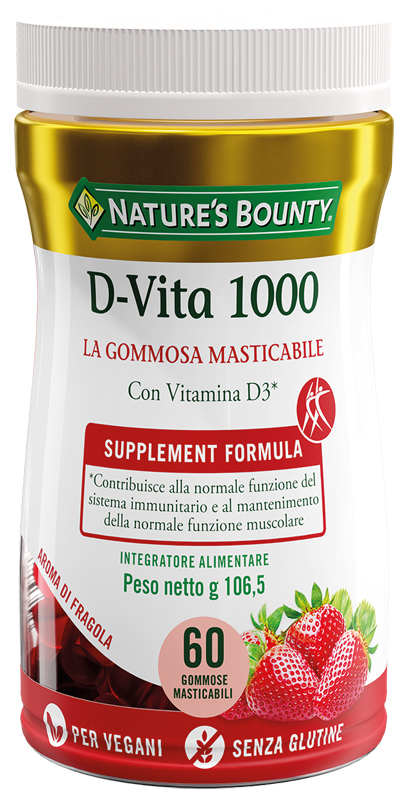 NATURE'S BOUNTY D VITA 1000 60 GOMMOSE MASTICABILI - Farmacia-flash.it