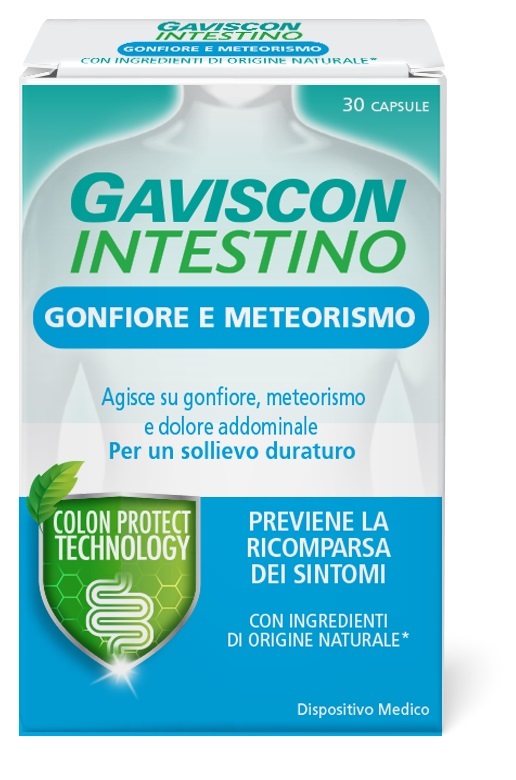 GAVISCON INTESTINO GONFIORE E METEORISMO 30 CAPSULE - Farmacia-flash.it