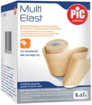 BENDA ELASTICA COMPRESSIVA A LUNGA ESTENSIBILITA' MULTI-ELAST 8 CM X 7 M - Farmacia-flash.it