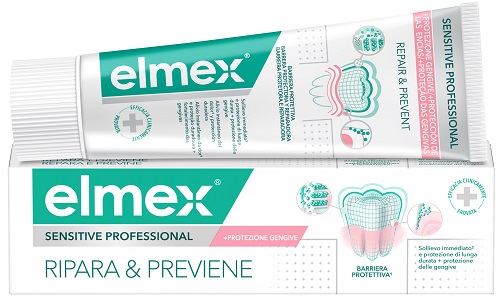 DENTIFRICIO ELMEX SENSITIVE RIPARA & PREVIENE 75 ML - Farmacia-flash.it