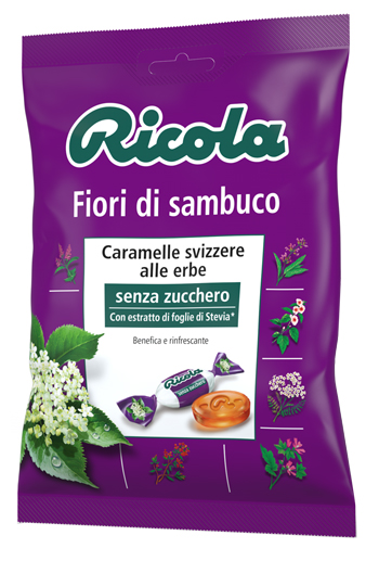 RICOLA FIORI DI SAMBUCO SENZA ZUCCHERO 70 G - Farmacia-flash.it