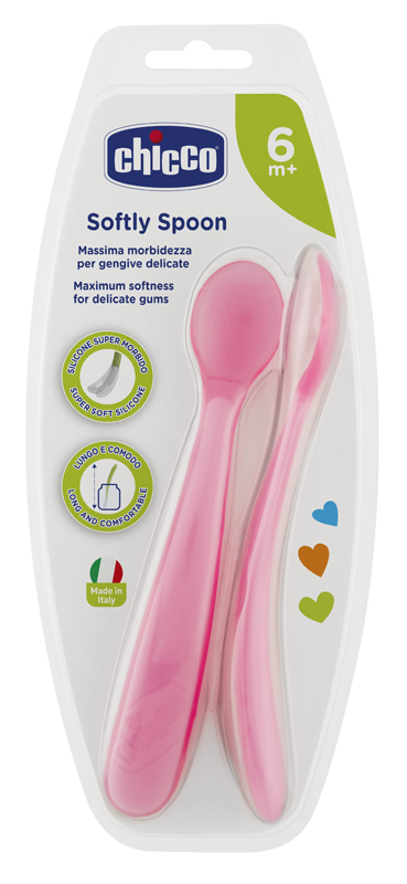 CHICCO CUCCHIAIO SILICONE FEMMINILE BI PACK 6M+ - Farmacia-flash.it