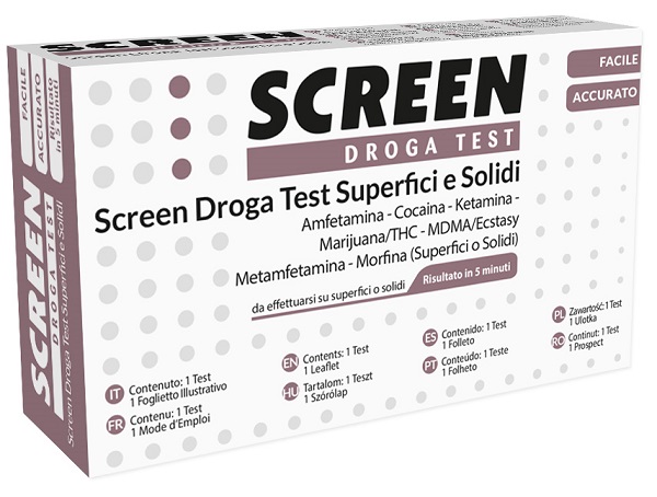 DROGA TEST RILEVA 7 DROGHE SU SUPERFICI O POLVERI SCREEN DROGA TEST SUPERFICI E POLVERI - Farmacia-flash.it