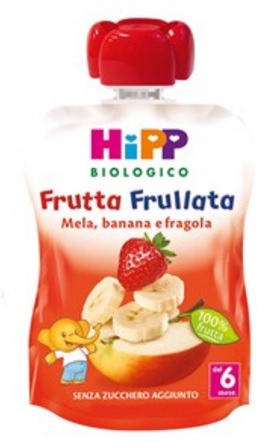 HIPP BIO FRUTTA FRULLATA MELA BANANA FRAGOLA 90 G - Farmacia-flash.it