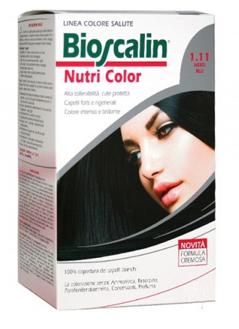 BIOSCALIN NUTRI COLOR 1,11 NERO BLU SINCROB 124 ML - Farmacia-flash.it