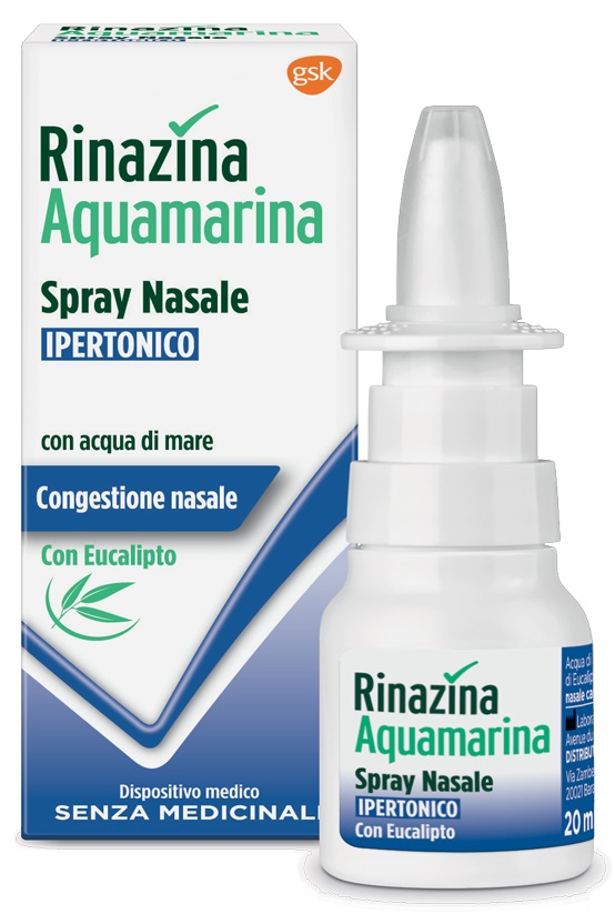 RINAZINA AQUAMARINA SPRAY NASALE IPERTONICO CON EUCALIPTO 20 ML - Farmacia-flash.it