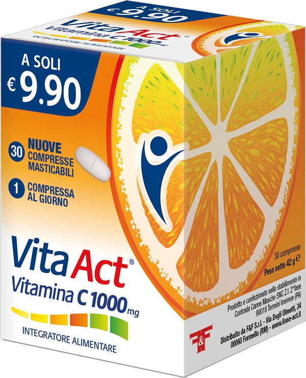 VITA ACT VITAMINA C 1000 MG 30 COMPRESSE MASTICABILI - Farmacia-flash.it